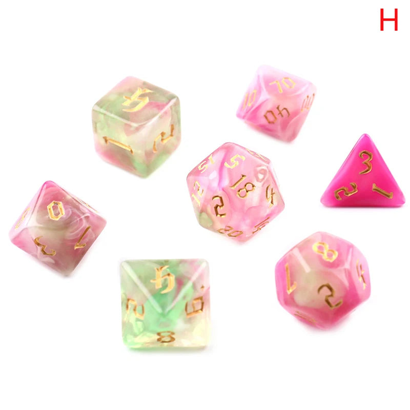Mystic Swirl Dice Set – Multicolor Resin Dice for Dungeons & Dragons