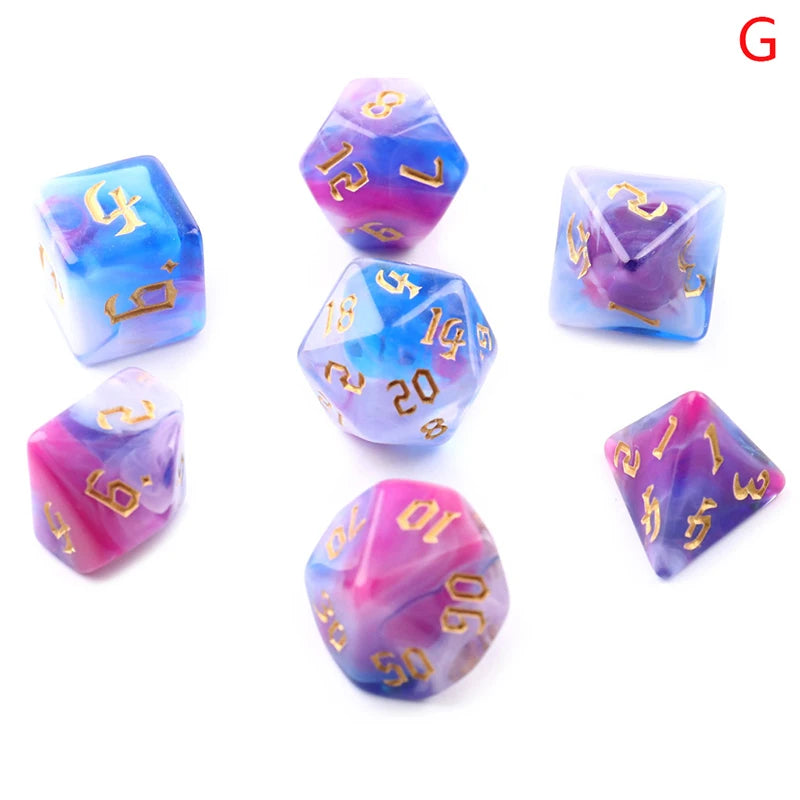 Mystic Swirl Dice Set – Multicolor Resin Dice for Dungeons & Dragons