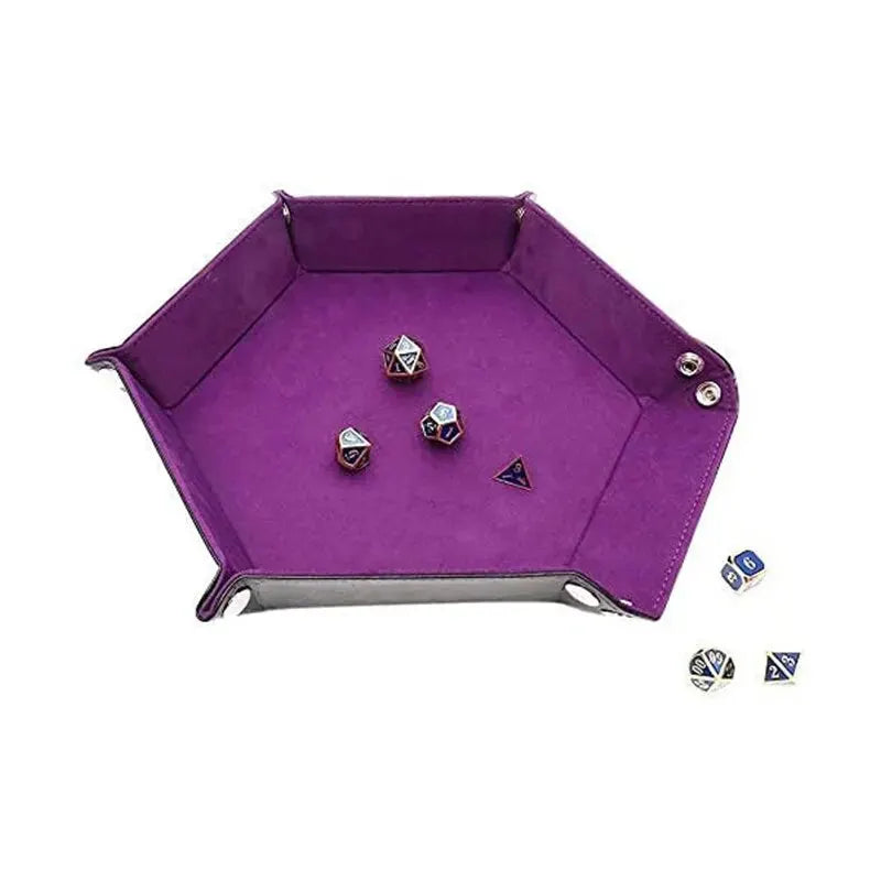 Hex of Holding™ – Foldable Hexagonal Dice Rolling Tray (Multicolor Magic Edition)