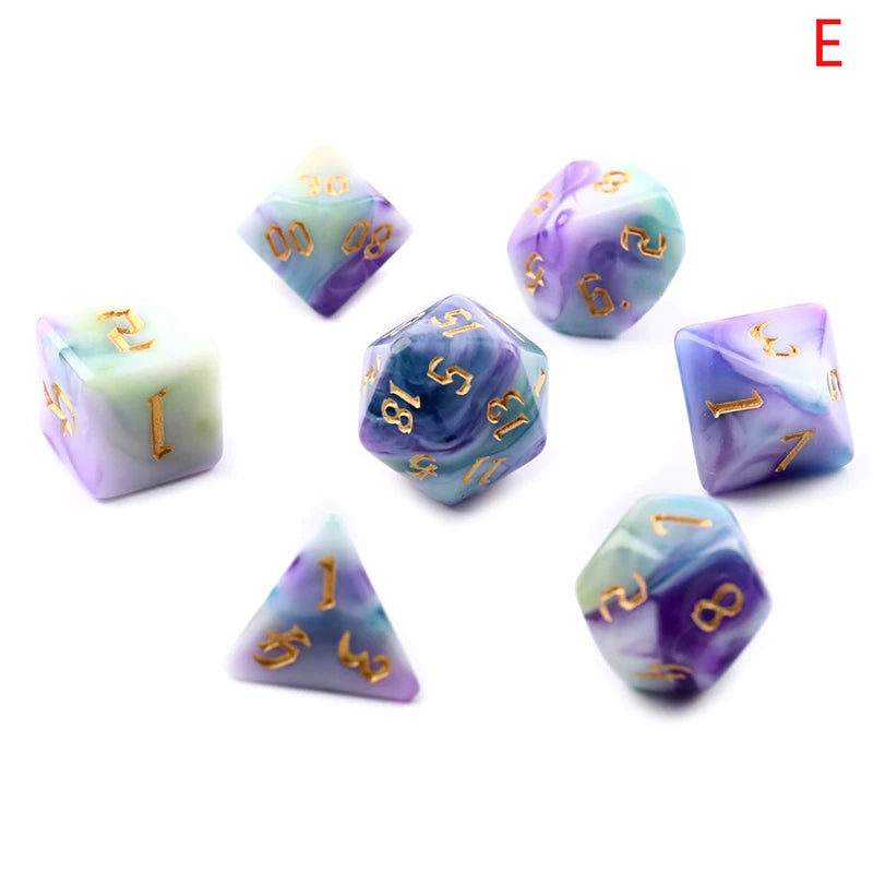Mystic Swirl Dice Set – Multicolor Resin Dice for Dungeons & Dragons
