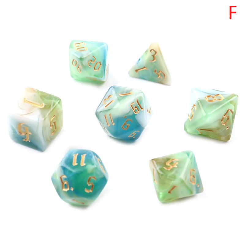 Mystic Swirl Dice Set – Multicolor Resin Dice for Dungeons & Dragons