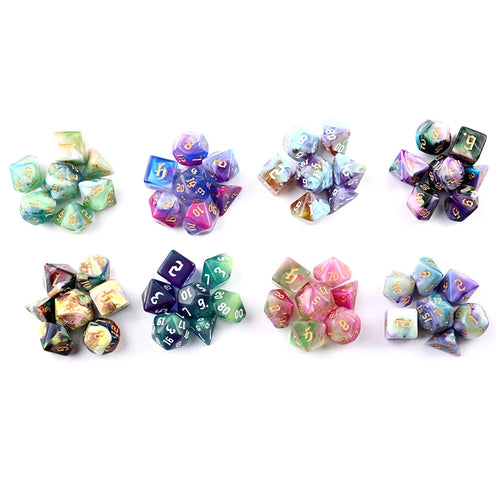 Mystic Swirl Dice Set – Multicolor Resin Dice for Dungeons & Dragons